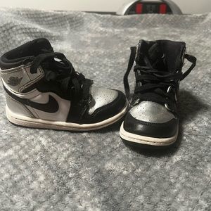 Grey and black Jordan 1’s. Size 8C